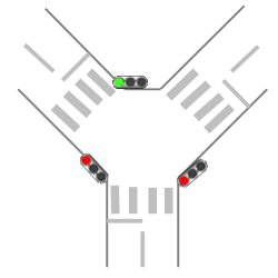 三叉路交叉点Ｙ字型